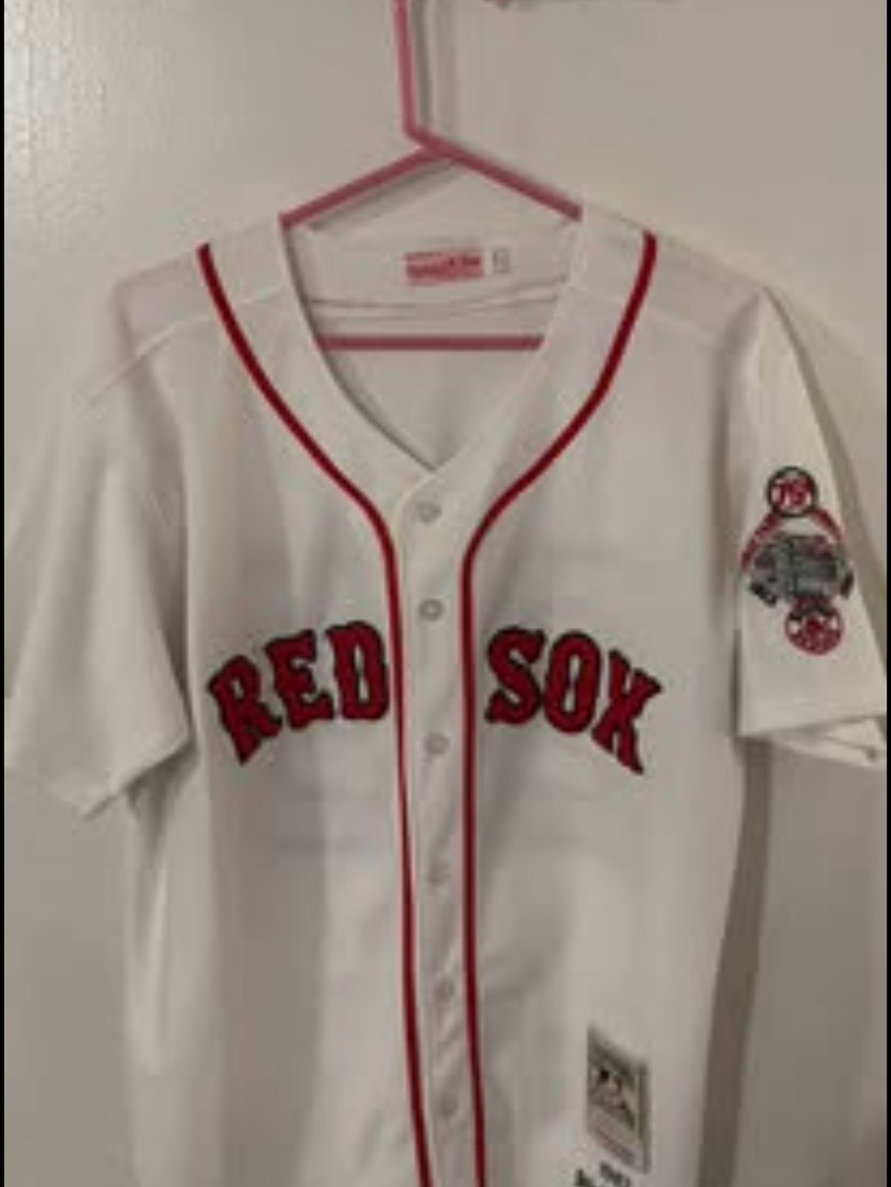 Mitchell & Ness White and Red men’s large Red Sox Jersey